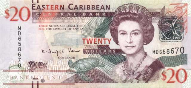 Eastern Caribean States - 20  Dollars (#053a_UNC)