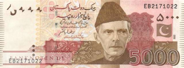 Pakistan - 5.000  Rupees (#051o_UNC)
