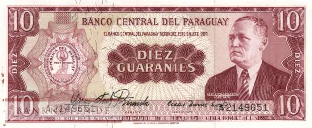 Paraguay - 10  Guaranies (#196a-U1-1_UNC)