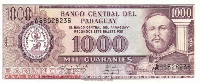 Paraguay - 1.000  Guaranies (#207-U2_UNC)