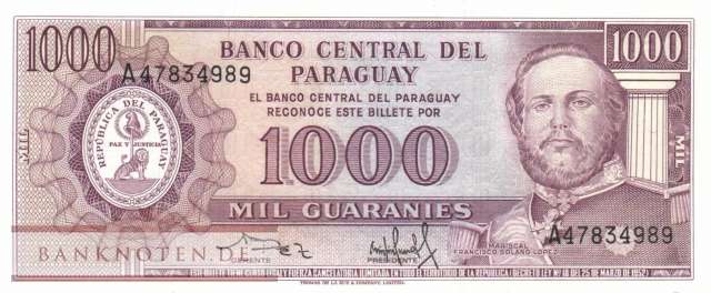 Paraguay - 1.000  Guaranies (#207-U3_UNC)