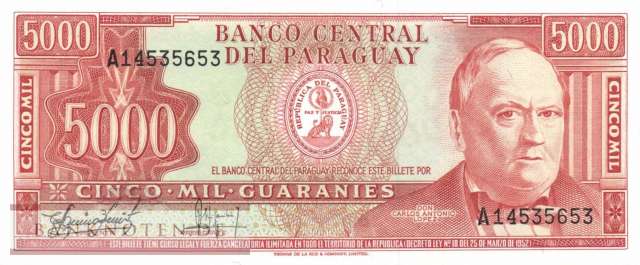 Paraguay - 5.000  Guaranies (#208-5_UNC)