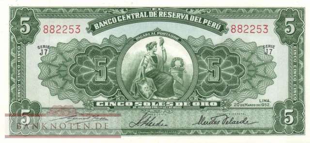 Peru - 5  Soles de Oro (#070a-52_UNC)