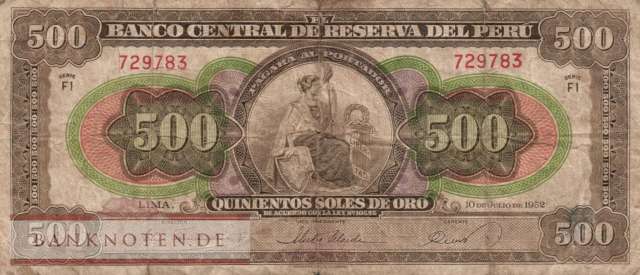 banknoten.de - Peru 500 Soles de Oro (074_VG) - BANKNOTEN