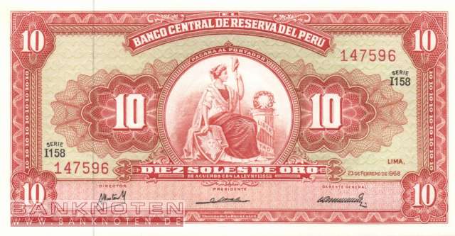 Peru - 10  Soles de Oro (#084a-68_UNC)
