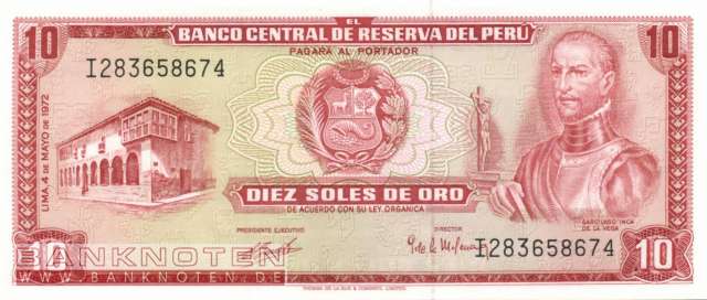 Peru - 10 Soles de Oro (#100c-72_UNC)