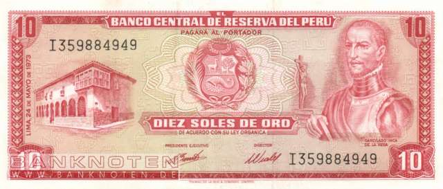 Peru - 10  Soles de Oro (#100c-73_UNC)