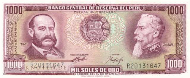 Peru - 1.000  Soles de Oro (#105b-71_UNC)