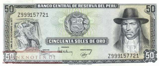 Peru - 50  Soles de Oro - Ersatzbanknote (#113R_UNC)