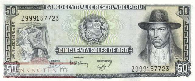 Peru - 50  Soles de Oro - Ersatzbanknote (#113R_AU)