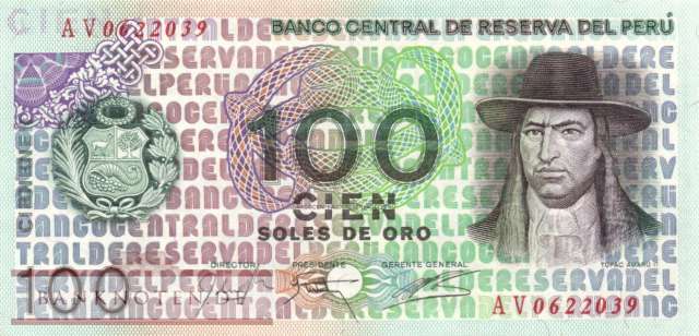 Peru - 100  Soles de Oro (#114_UNC)