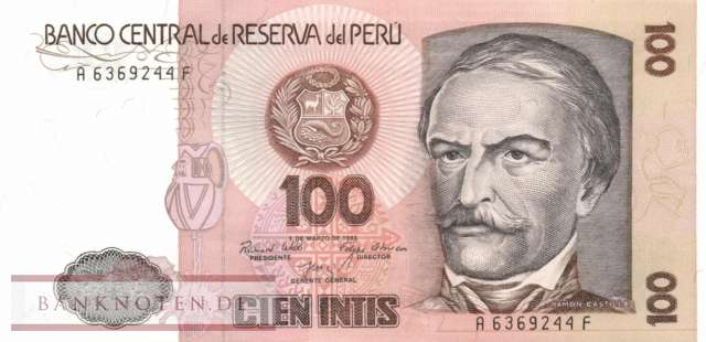 Peru - 100  Intis (#132a-8503_UNC)