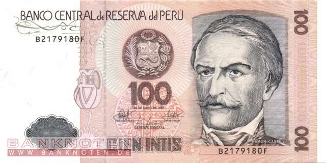 Peru - 100  Intis (#133_UNC)