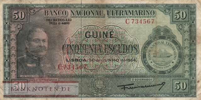 Portuguese Guinea - 50  Escudos (#040a_F)