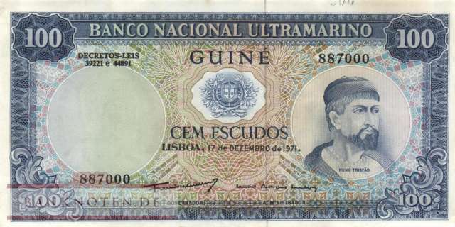 Portuguese Guinea - 100  Escudos (#045a-U1_AU)