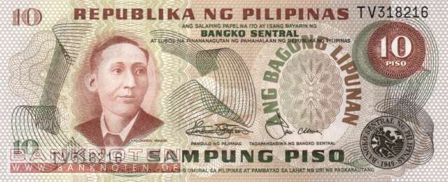 Philippinen - 10  Piso (#161b_UNC)