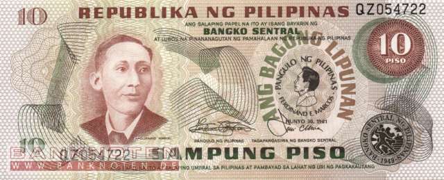 Philippinen - 10  Piso (#167a_UNC)