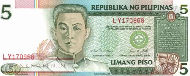 Philippinen - 5  Piso (#180_UNC)