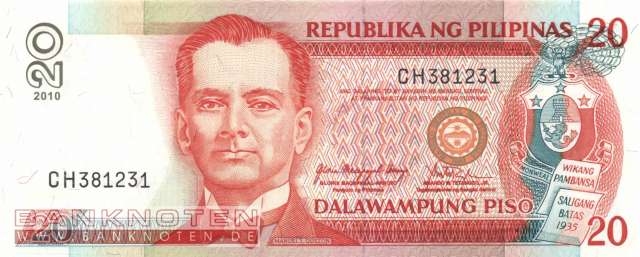 Philippines - 20  Piso (#182j-10_UNC)