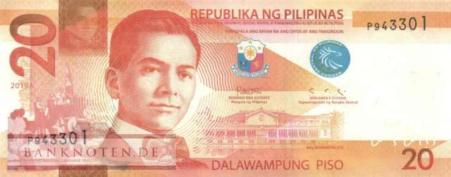 Philippines - 20  Piso (#206d-19A_UNC)
