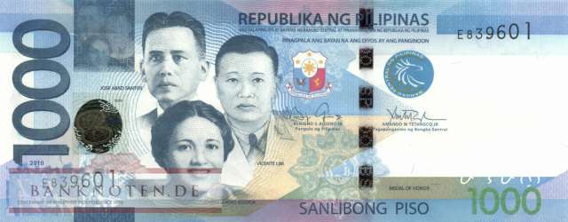 Philippinen - 1.000  Piso (#211a-10_UNC)