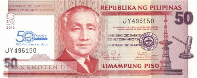 Philippinen - 50  Piso - Gedenkbanknote PDIC (#217_UNC)