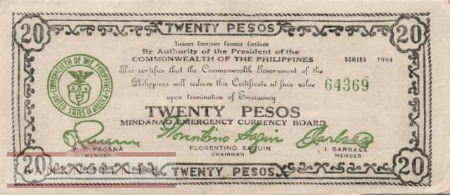 Philippinen - 20  Pesos (#S528a_VF)