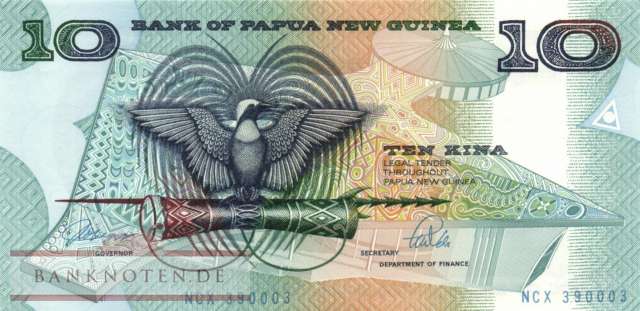 Papua New Guinea - 10  Kina (#009b_UNC)