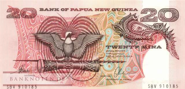 Papua New Guinea - 20  Kina (#010b_UNC)