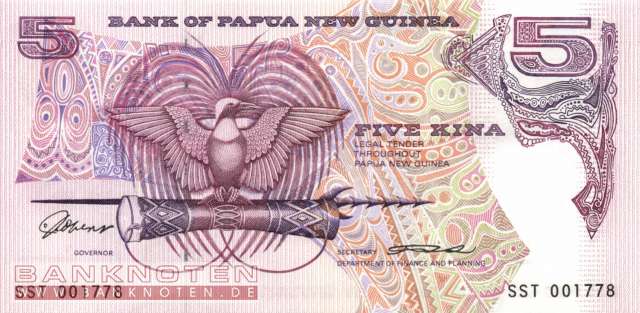 Papua New Guinea - 5  Kina (#014a_UNC)