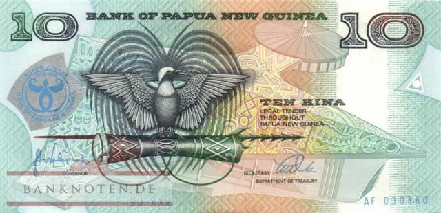 Papua New Guinea - 10  Kina (#017_UNC)