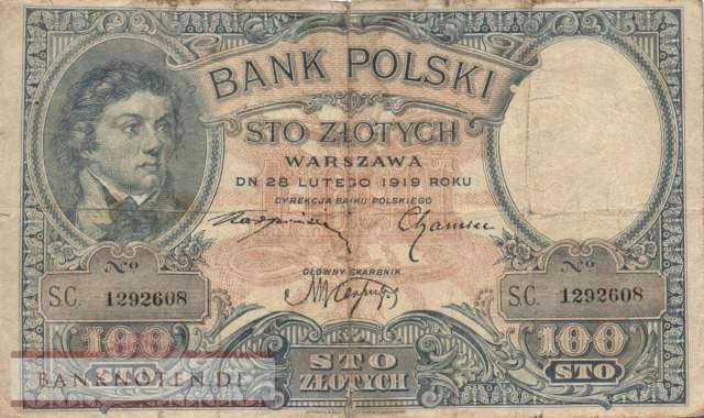 Polen - 100  Zlotych (#057_VG)