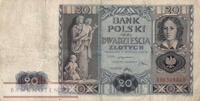 Polen - 20  Zlotych (#077_F)