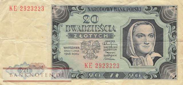 Polen - 20  Zlotych (#137-6_F)
