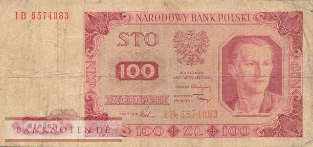 Polen - 100  Zlotych (#139a-5_F)