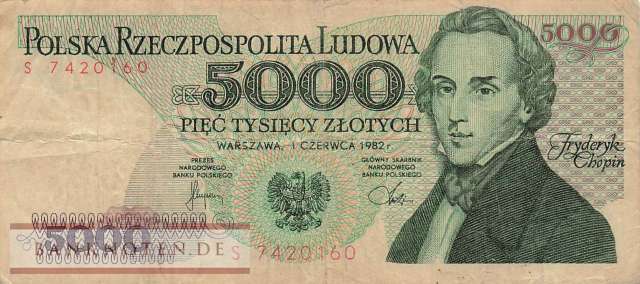 Polen - 5.000  Zlotych (#150a_F)