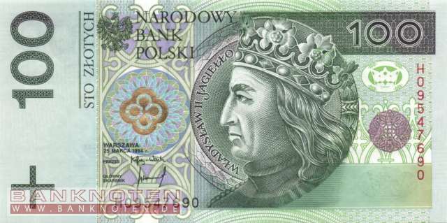 Polen - 100  Zlotych (#176a_UNC)