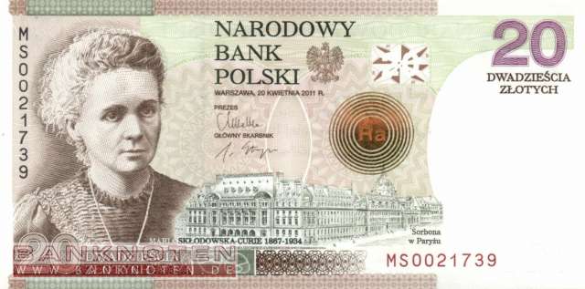Polen - 20  Zlotych - Marie Curie mir Folder (#182F_UNC)