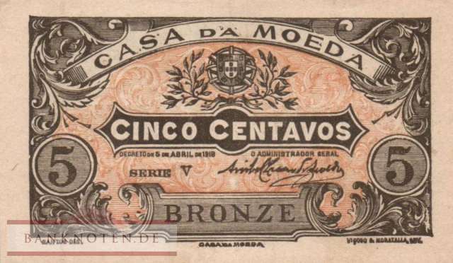 Portugal - 5 Centavos (#099_XF)