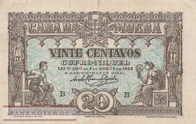 Portugal - 20 Centavos (#100_F)