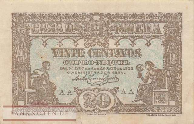 Portugal - 20  Centavos (#100_VF)