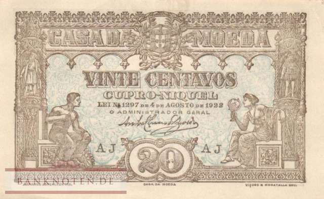 Portugal - 20  Centavos (#100_XF)