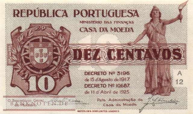 Portugal - 10  Centavos (#101_XF)