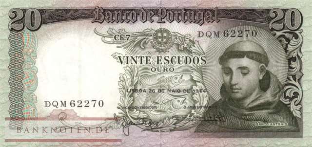 Portugal - 20  Escudos (#167b-U1_UNC)