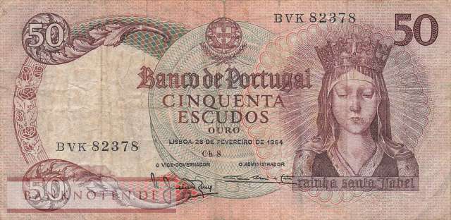 Portugal - 50  Escudos (#168-4_F)