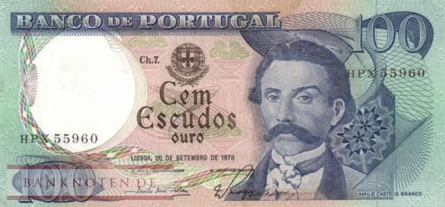 Portugal - 100  Escudos (#169b-2_VF)