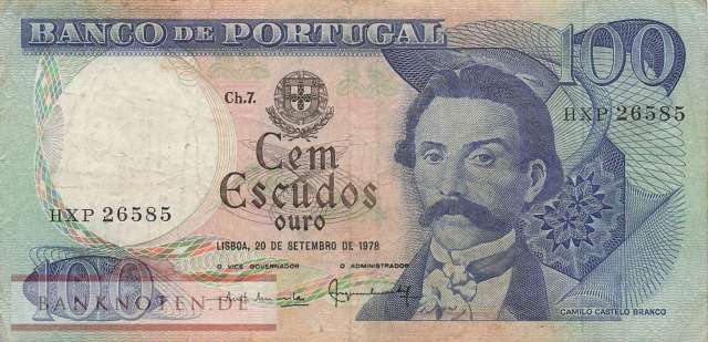 Portugal - 100  Escudos (#169b-3_F)