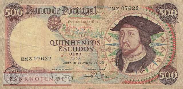 Portugal - 500  Escudos (#170a-7_VF)