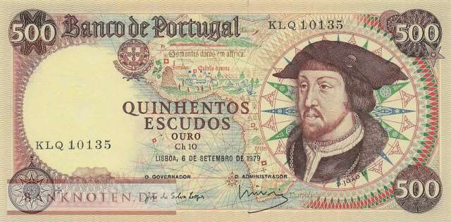 Portugal - 500  Escudos (#170b-8_UNC)