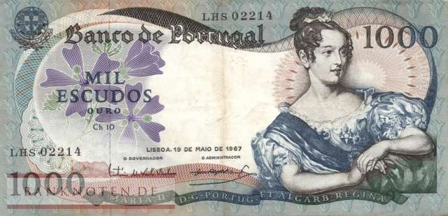 Portugal - 1.000  Escudos (#172a-U1_VF)